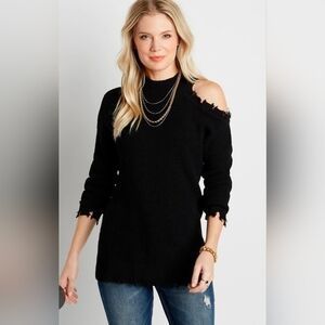 🖤Woman Size Lg Maurices Cold Shoulder Pullover Sweater🖤